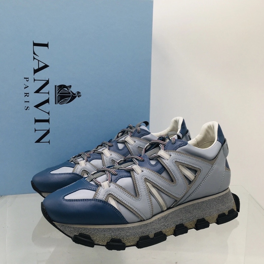 LANVIN- FM- SKDECL - MASP - E - 19 - Blue/ Grey- Men’s Running Shoes Size 9 M